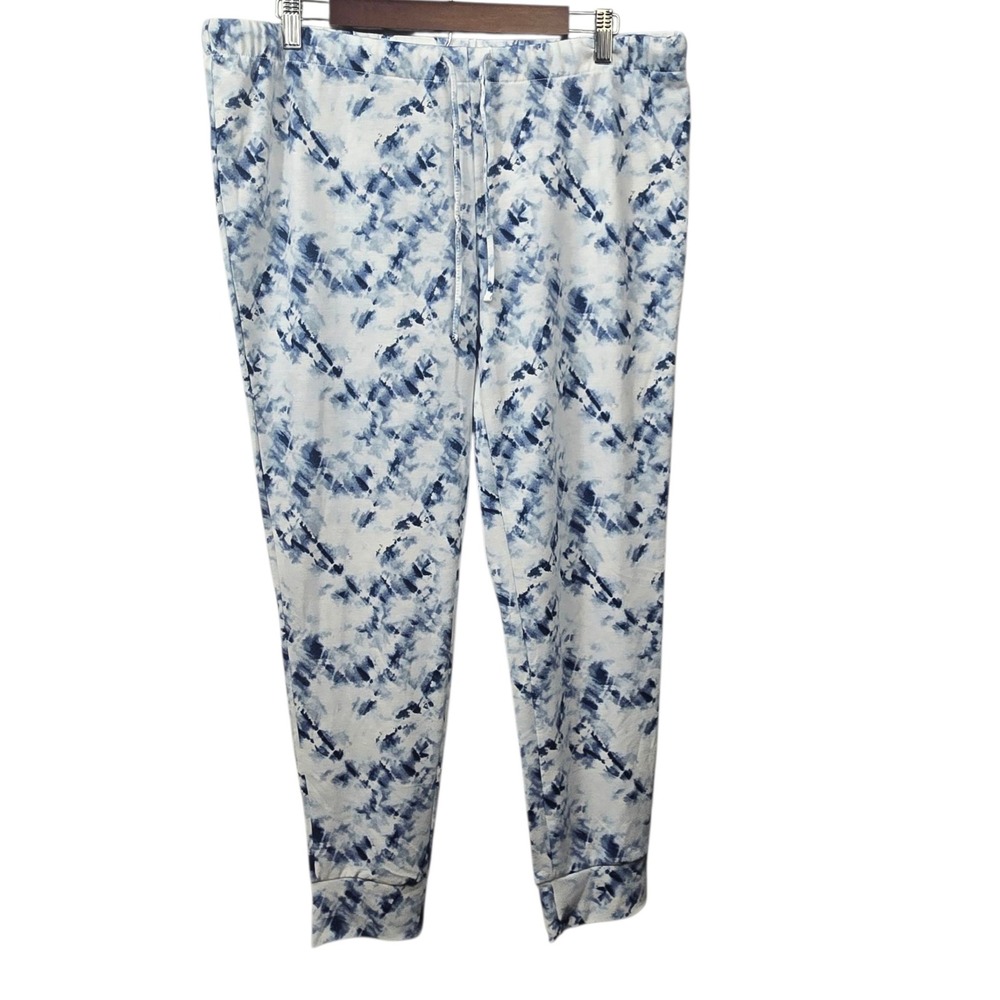 Lucky Brand Jogger Pants M Blue Tie Dye Drawstring Lounge Casual Comfy